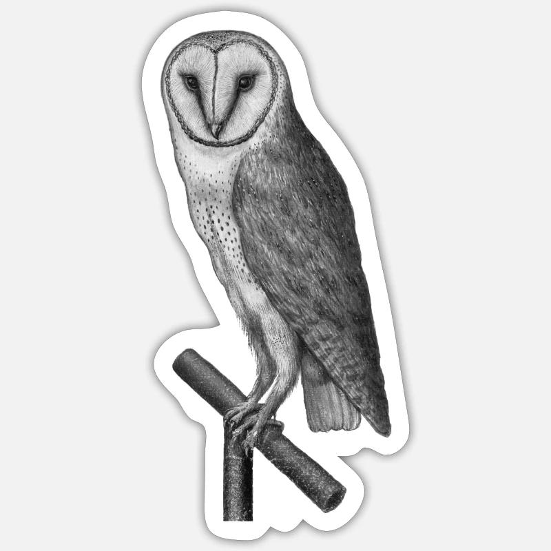 Eule - Sticker Größe S (10 x 10 cm) - Mattweiß