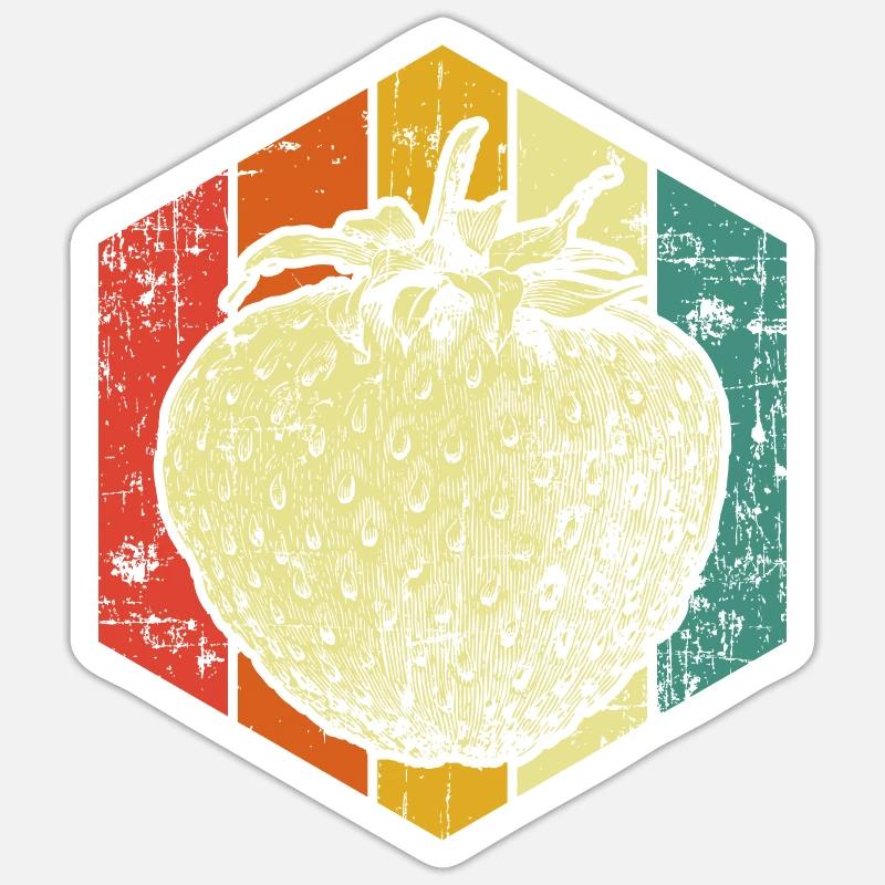 Fraise - Sticker taille S (10 x 10 cm) - blanc mat