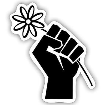 Freedom Fist - Sticker size S (10 x 10 cm) - white matte - Front