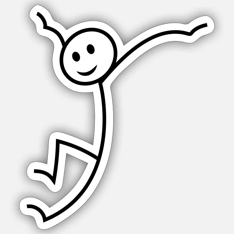 Strichmännchen - Sticker Größe S (10 x 10 cm) - Mattweiß