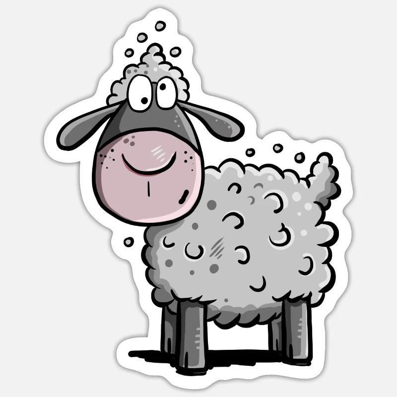 Little Wool Sheep I Sheep Comic I Gift - Sticker size S (10 x 10 cm) - white matte