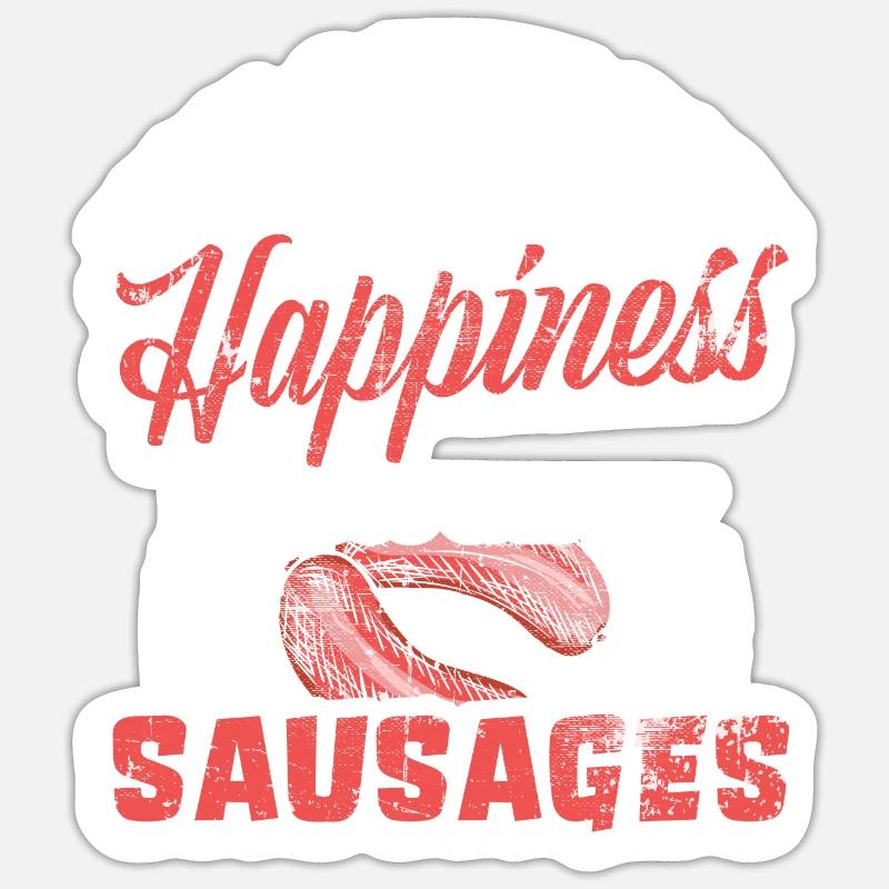 Würstchen Fleischer Wurst - Sticker Größe S (10 x 10 cm) - Mattweiß