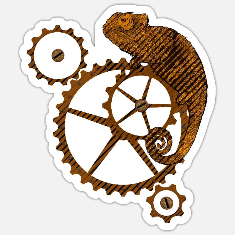 Steampunk Chameleon Sticker size S (10 x 10 cm)