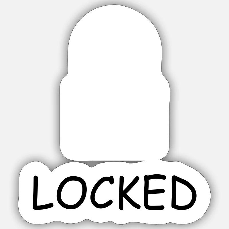 Serrure fermée avec le texte : « Locked » Sticker taille S (10 x 10 cm)
