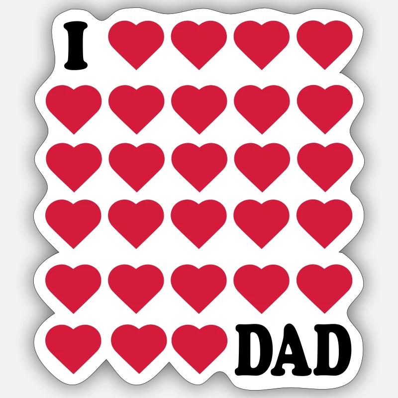 J’aime papa - Sticker taille S (10 x 10 cm) - blanc mat