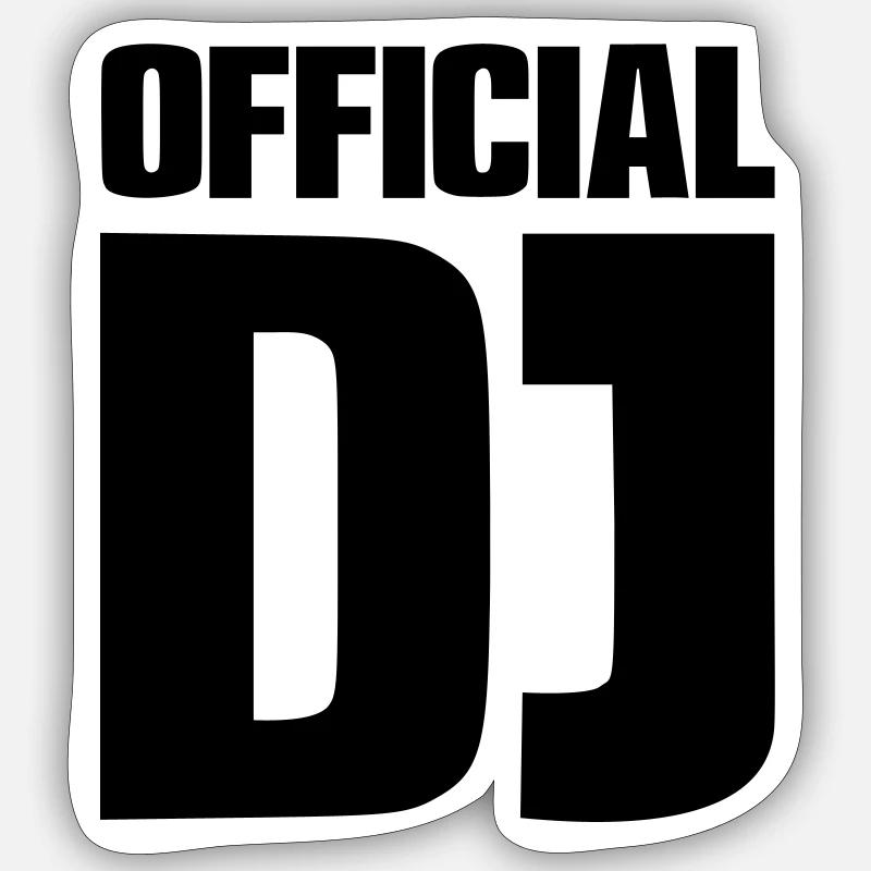 Official DJ - Sticker size S (10 x 10 cm) - white matte