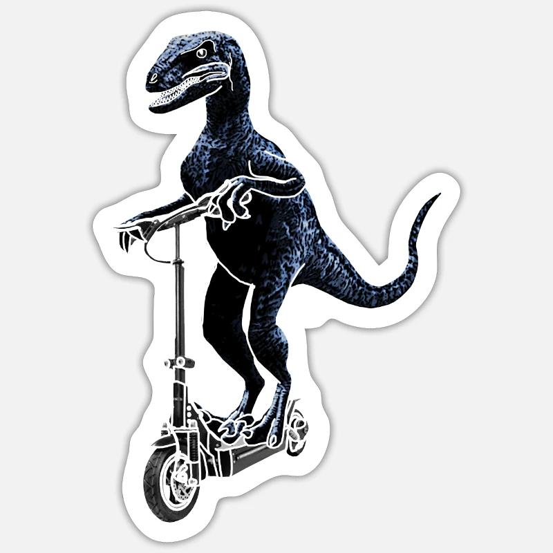 Elektroroller E-Roller Dino Raptor Geschenkidee Sticker Größe S (10 x 10 cm)