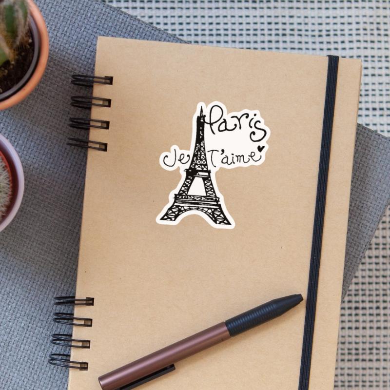 Paris Je T'aime Eiffel tower Sticker size S (10 x 10 cm)