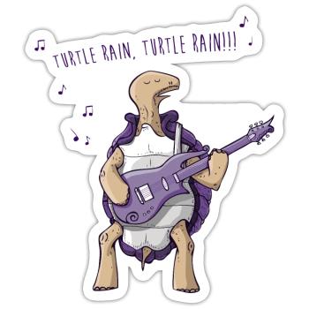 Turtle rain - Sticker Größe S (10 x 10 cm) - Mattweiß - Vorne