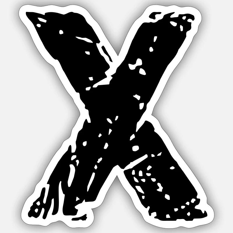 X pochoir - Sticker taille S (10 x 10 cm) - blanc mat