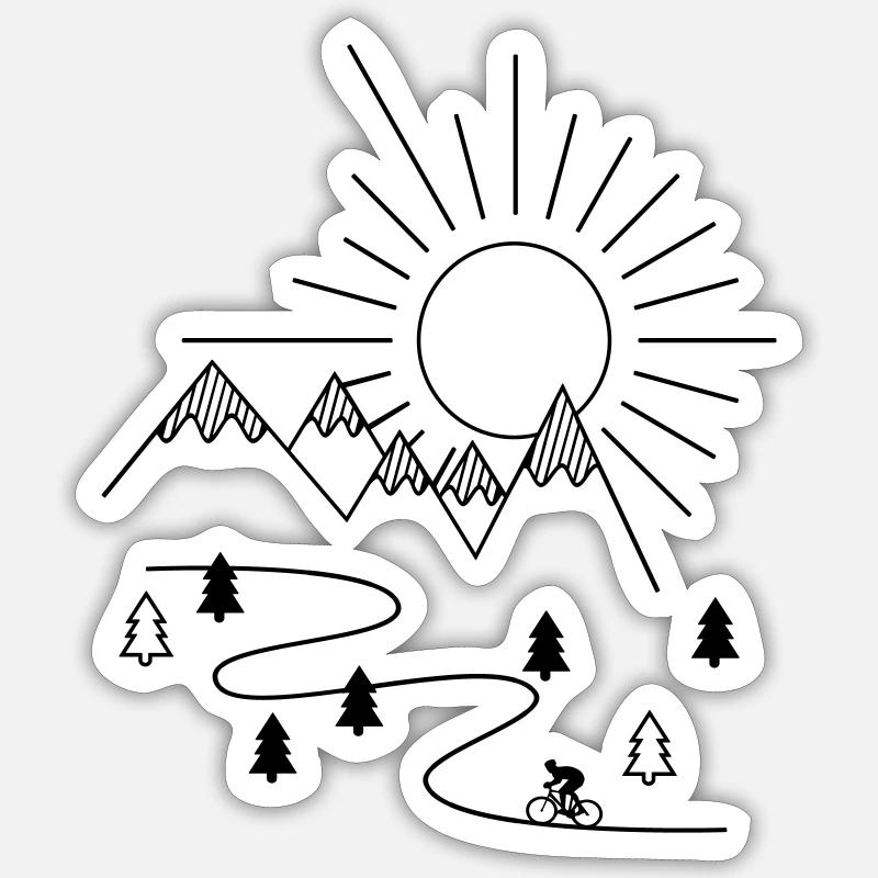Radsport - Sticker Größe S (10 x 10 cm) - Mattweiß
