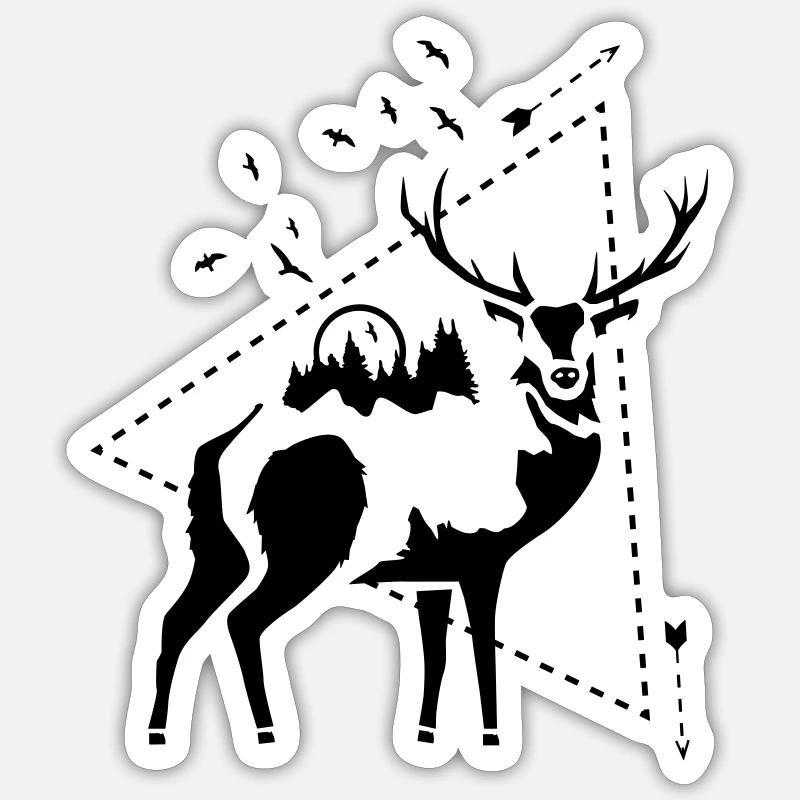 HIRSCH - NATURE - Sticker size S (10 x 10 cm) - white matte