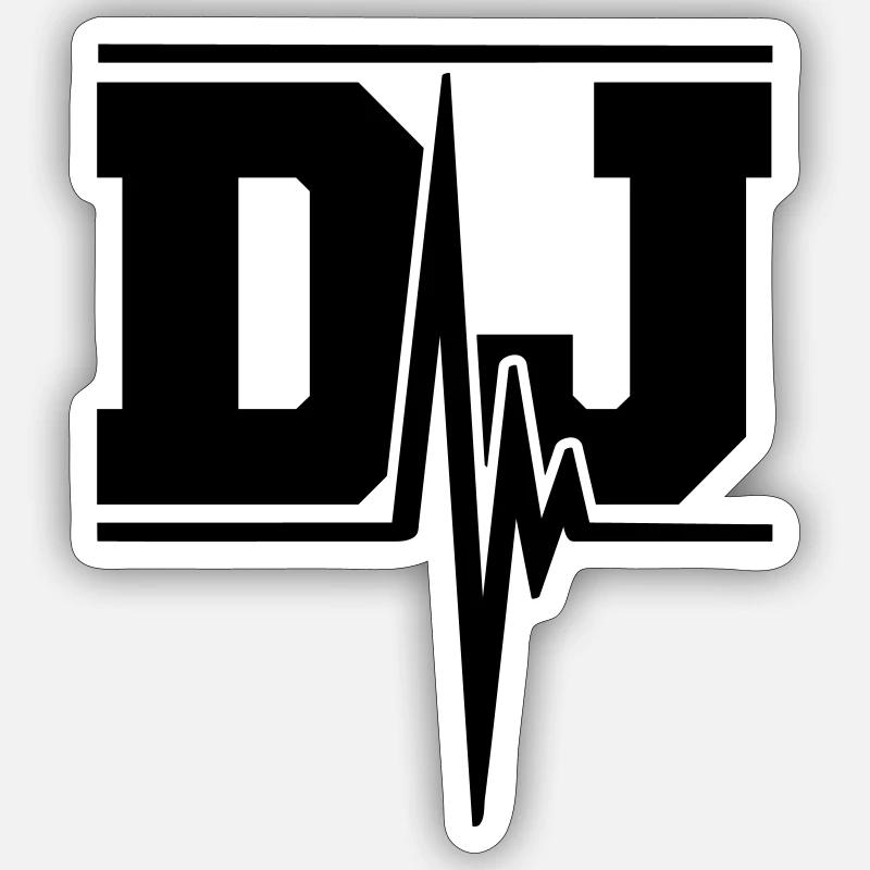 DJ Music Pulse - Sticker size S (10 x 10 cm) - white matte