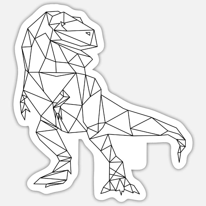 Dino - Sticker taille S (10 x 10 cm) - blanc mat