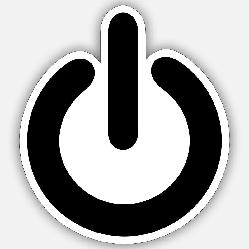 Power Switch Button Electric Technology Gift - Sticker size S (10 x 10 cm) - white matte
