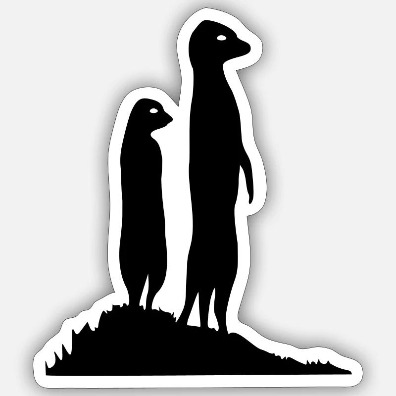 erdmaennchen zwei Sticker Größe S (10 x 10 cm)