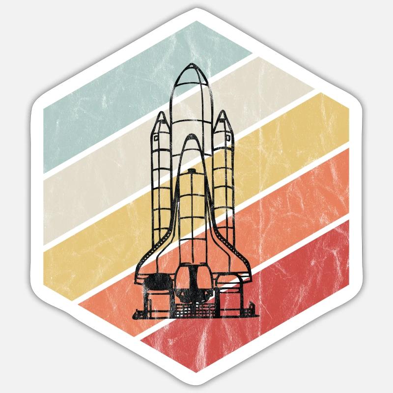 Vintage Space Shuttle - Space, Astronaut Sticker size S (10 x 10 cm)