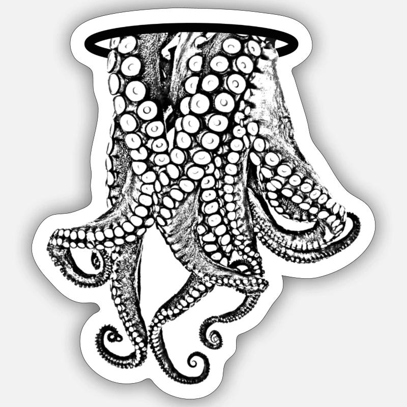Tentacles - Octopus - Sticker size S (10 x 10 cm) - white matte