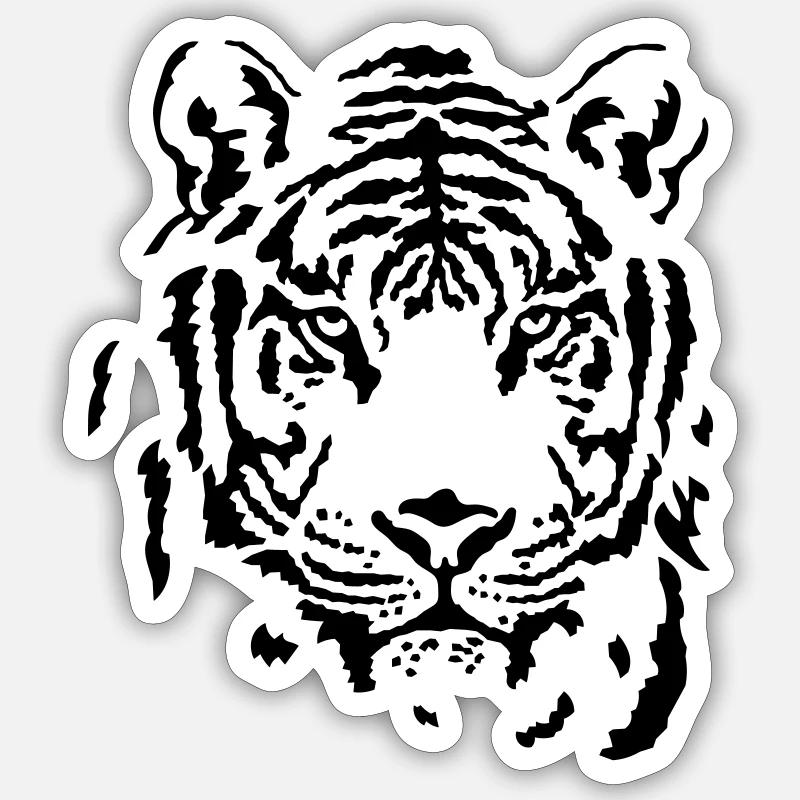 tiger - Sticker size S (10 x 10 cm) - white matte