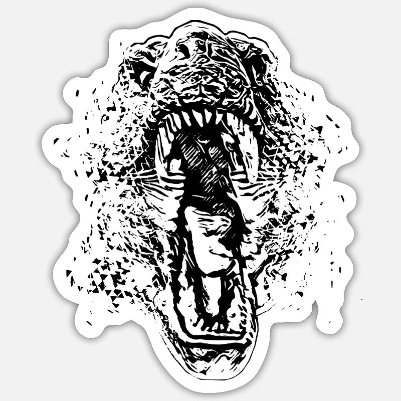 T-Rex - Sticker taille S (10 x 10 cm) - blanc mat
