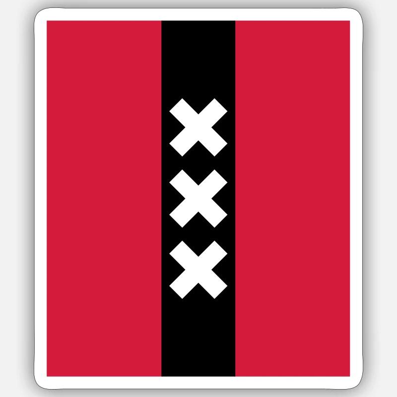 Amsterdam Logo - Sticker Größe S (10 x 10 cm) - Mattweiß