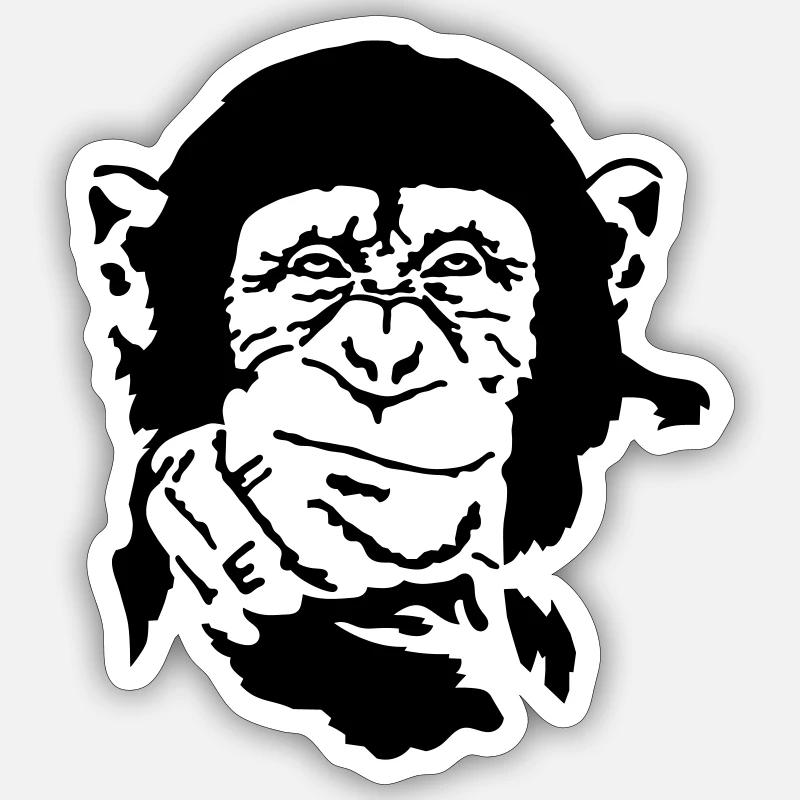 Affe Sticker Größe S (10 x 10 cm)