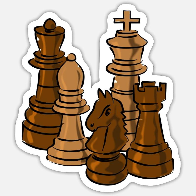 échecs - Sticker taille S (10 x 10 cm) - blanc mat
