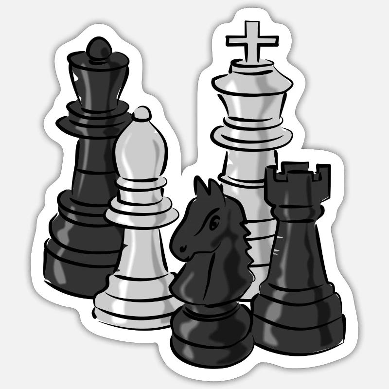 chess - Sticker size S (10 x 10 cm) - white matte