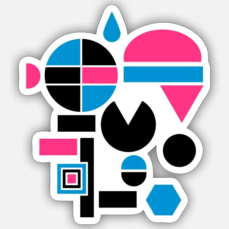 verschiedene Formen - Sticker Größe S (10 x 10 cm) - Mattweiß