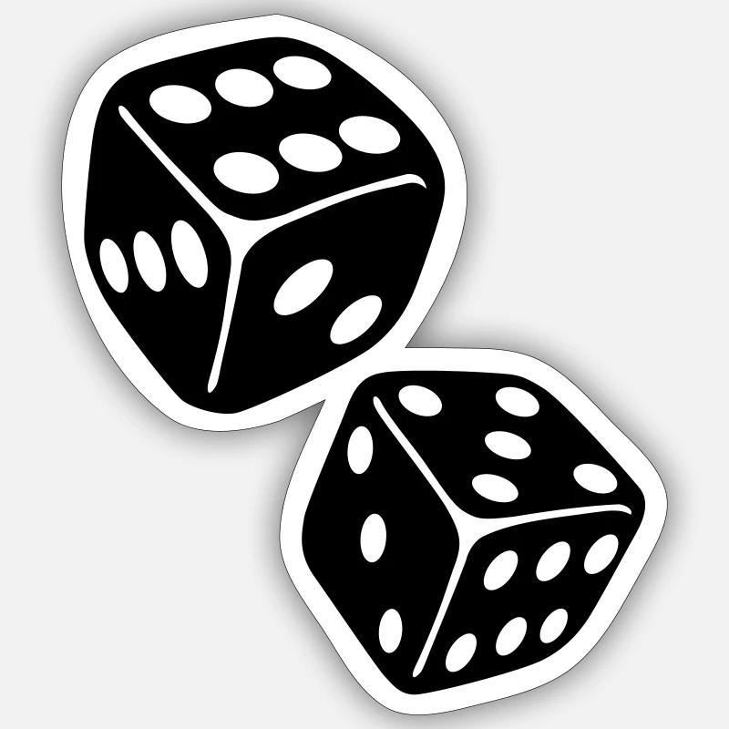 Dice - Sticker size S (10 x 10 cm) - white matte