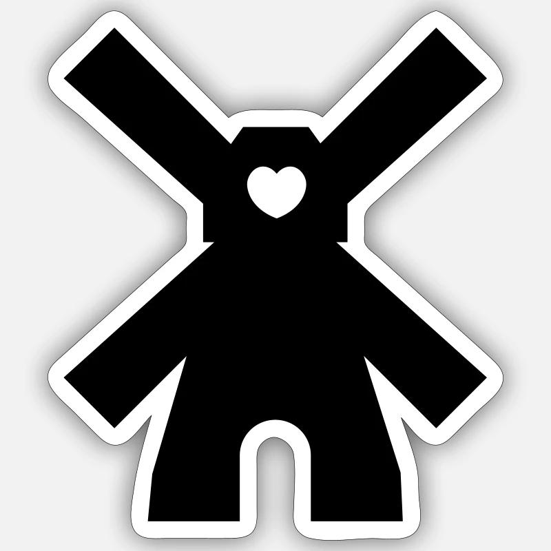moulin à vent - Sticker taille S (10 x 10 cm) - blanc mat