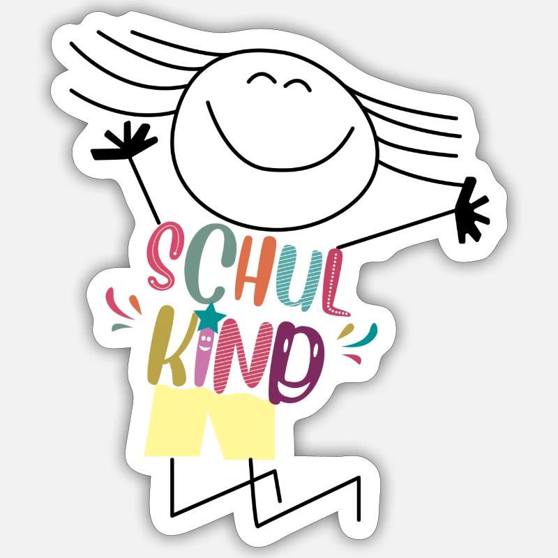 Schulkind - Sticker Größe S (10 x 10 cm) - Mattweiß