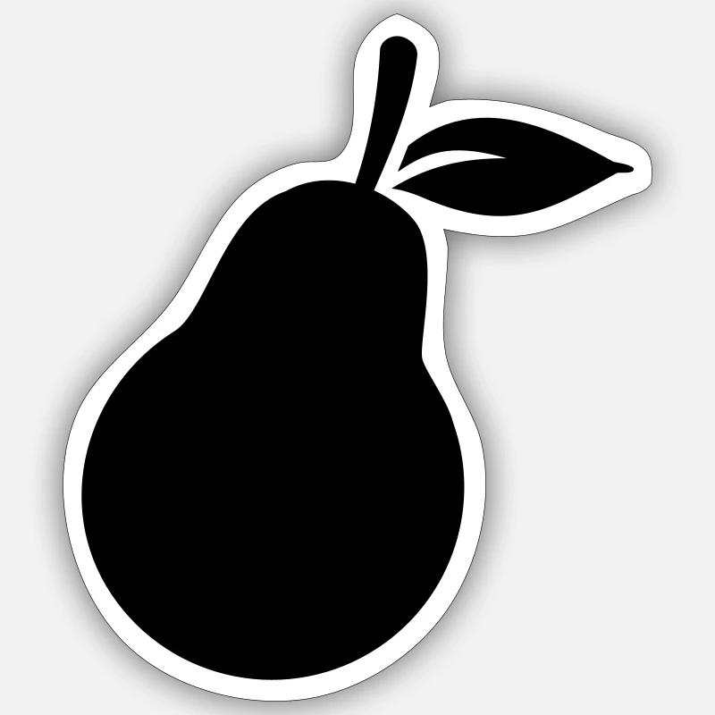 Poire - Sticker taille S (10 x 10 cm) - blanc mat