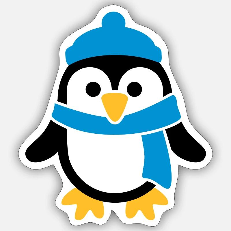 Manchot - Sticker taille S (10 x 10 cm) - blanc mat