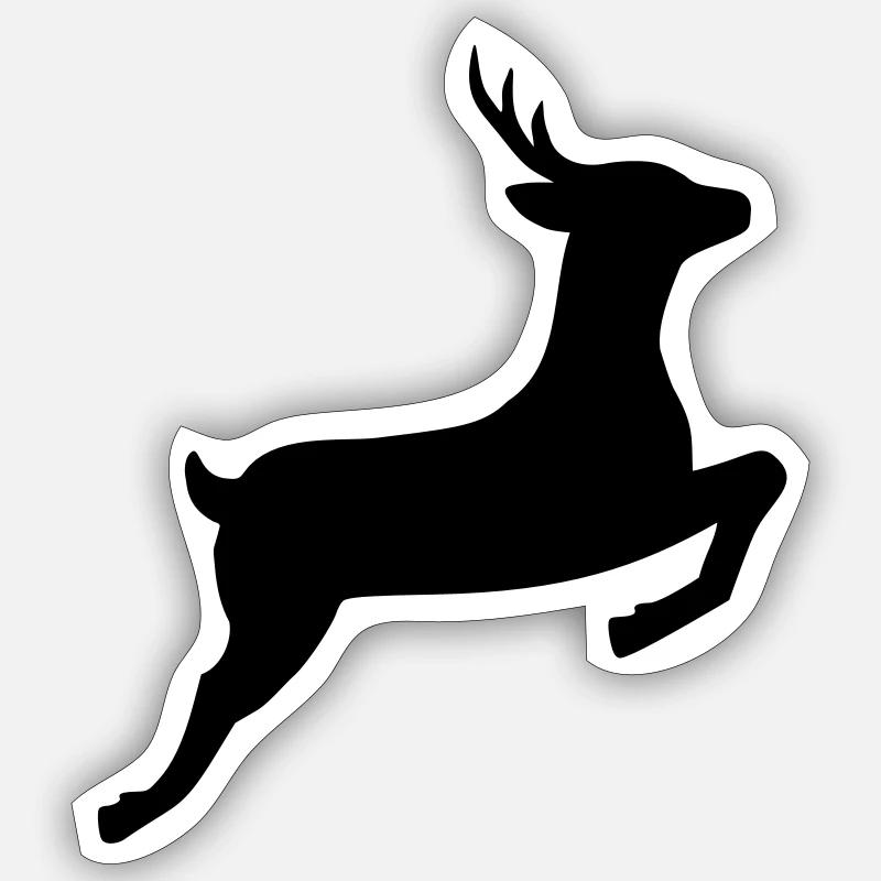 Chevreuil - Sticker taille S (10 x 10 cm) - blanc mat