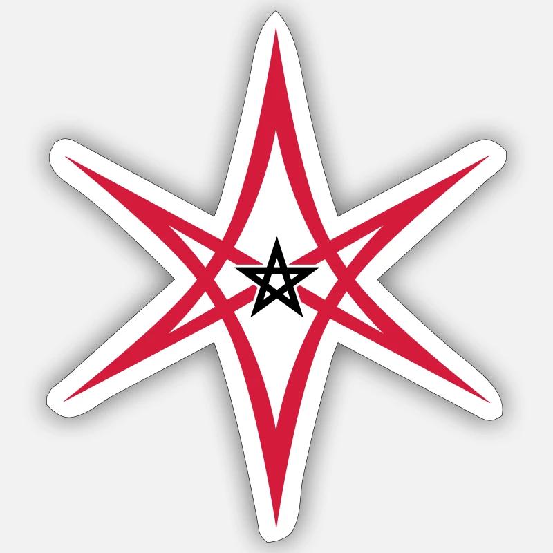 Unikursal Hexagramm, Pentagramm, Kabbala, Magik - Sticker Größe S (10 x 10 cm) - Mattweiß