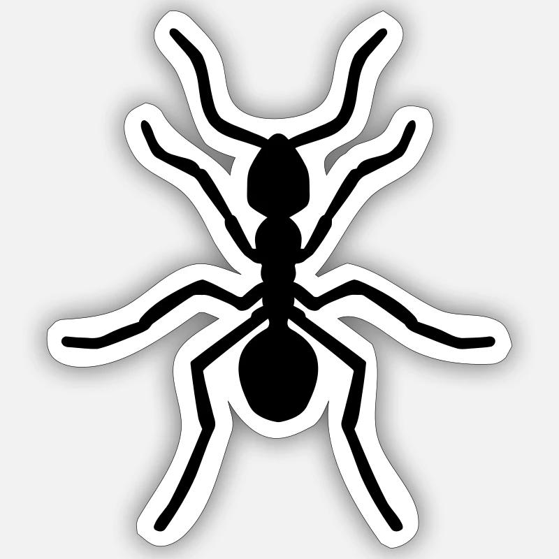 Fourmi - Sticker taille S (10 x 10 cm) - blanc mat