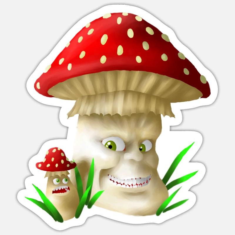 champignons Sticker taille S (10 x 10 cm)