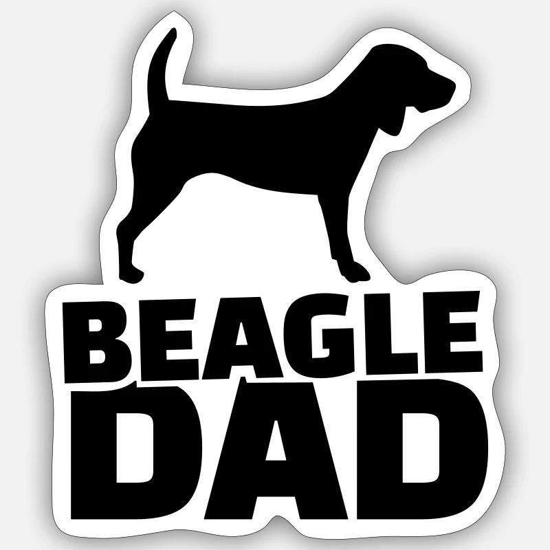 Beagle - Sticker Größe S (10 x 10 cm) - Mattweiß