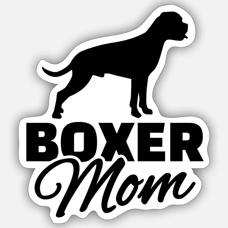 Boxer Mom Sticker size S (10 x 10 cm)