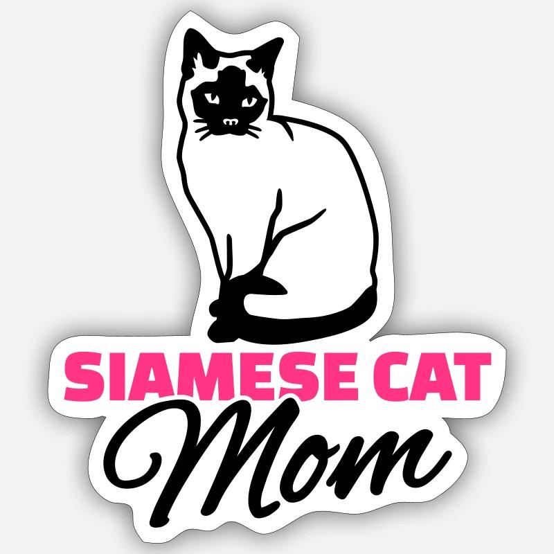 Siamese cat Mom - Sticker size S (10 x 10 cm) - white matte