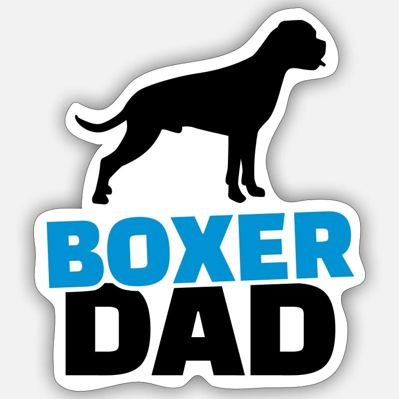 Boxer Dad - Sticker taille S (10 x 10 cm) - blanc mat