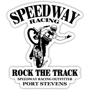 Speedway - Sticker taille S (10 x 10 cm) - blanc mat - Devant