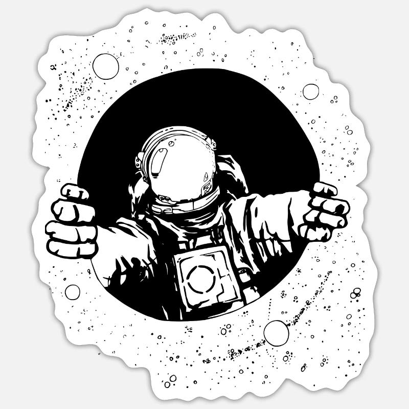 Astronaut - Sticker taille S (10 x 10 cm) - blanc mat