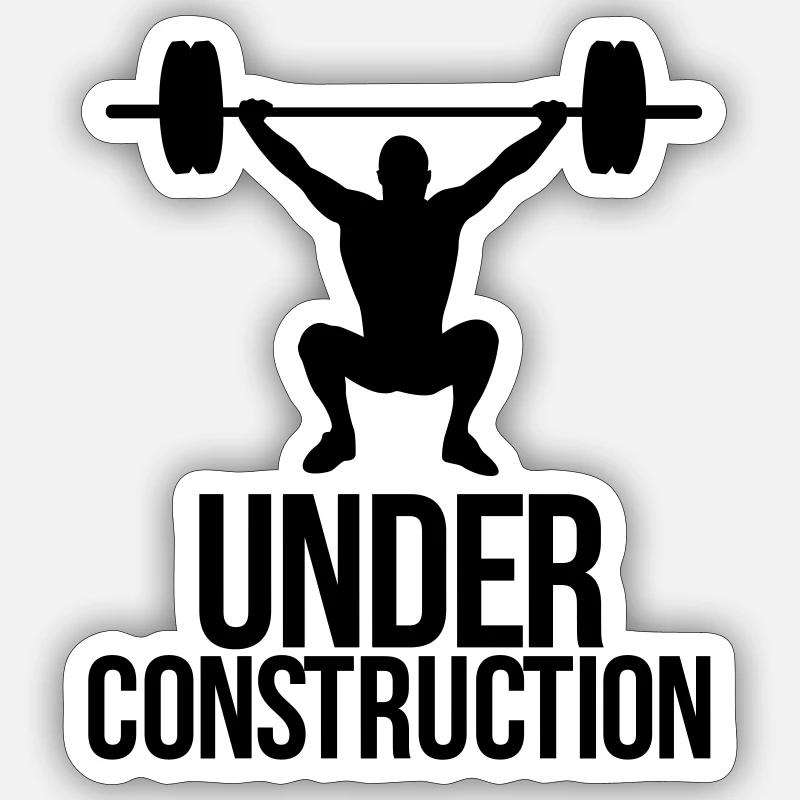 under construction - Sticker size S (10 x 10 cm) - white matte