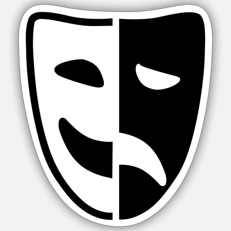 Theater - Sticker Größe S (10 x 10 cm) - Mattweiß