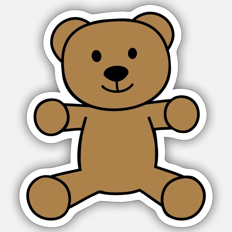 teddy bear - Sticker size S (10 x 10 cm) - white matte