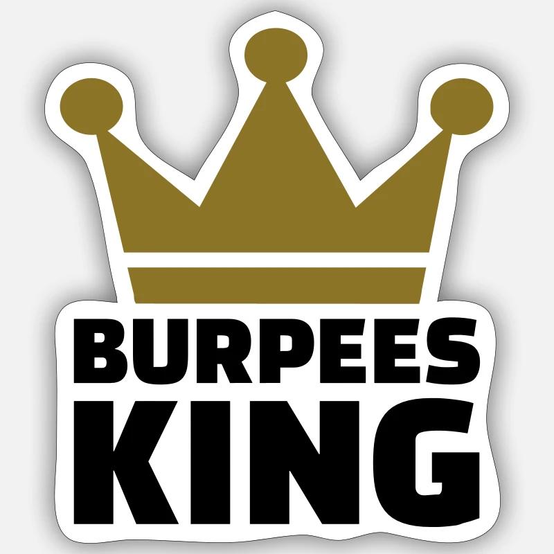 Burpees King Sticker taille S (10 x 10 cm)