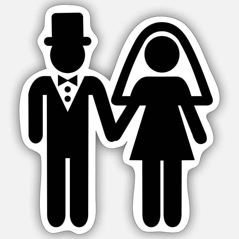 Wedding - Sticker size S (10 x 10 cm) - white matte