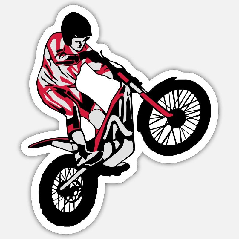 Trial Racing - Sticker size S (10 x 10 cm) - white matte